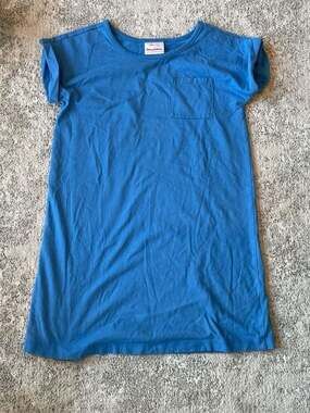 Hanna Andersson Blue Cotton Pocket T-Shirt Dress, Girls Size 10
